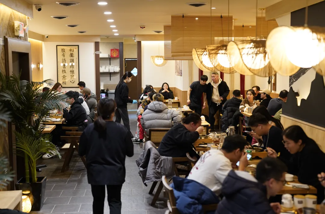 Restaurant founders sharing a dinner and conversation